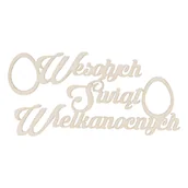 Scrapbooking - EKO-DECO, napis, Wesołych Świąt Wielkanocnych z pisankami, tekturowy - miniaturka - grafika 1