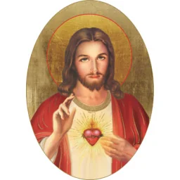Ikona owalna Serce Jezusa - Ikony i obrazy sakralne - miniaturka - grafika 1