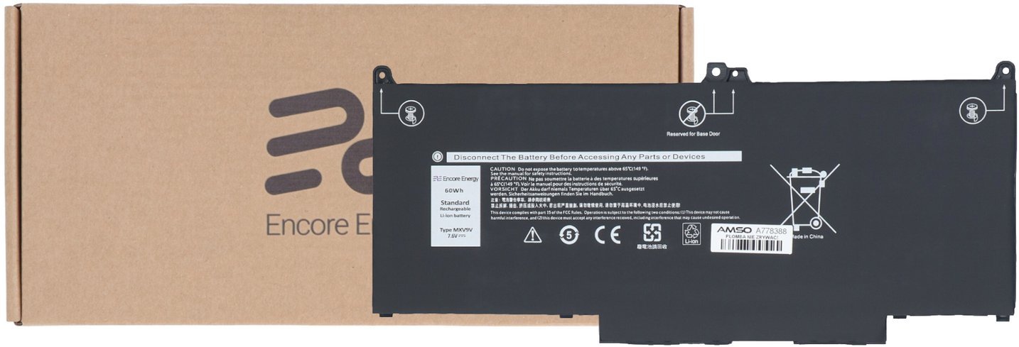 Bateria Encore Energy bateria do Dell Latitude 5300 5310 7300 7400 60Wh 7.6V 7890mAh MXV9V