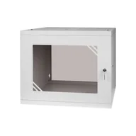 Szafy rack - STALFLEX Szafa Rack 19" 9U 450mm Szara Szkło Stalflex RACK-19-9U-450-SZ - miniaturka - grafika 1