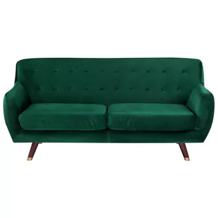 Beliani Sofa trzyosobowa welur szmaragdowa BODO - Sofy i kanapy - miniaturka - grafika 1