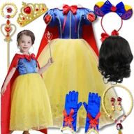 Stroje karnawałowe - Strój Przebranie Sukienka Królewna Śnieżka Bal Karnawał Zestaw 128 134 (Z Metki 130) - miniaturka - grafika 1