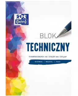 Oxford Blok techniczny A4 10k. 250g. - biały OXF-093199 - Szkolne artykuły papiernicze - miniaturka - grafika 3