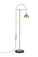 Lampy stojące - Lampa podłogowa E27 ABIES złota, mleczna kula na wysięgniku GTV DECOR - miniaturka - grafika 1