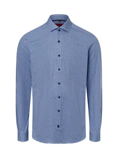 Finshley & Harding Męska koszula biznesowa Mężczyźni Slim Fit Bawełna niebieski wzorzysty, 37 - Koszule męskie - miniaturka - grafika 1