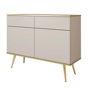 Komoda ORO KSZ-107 Beżowy Złote nogi - Komody - miniaturka - grafika 1
