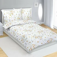 Pościel - Pościel krepowa Bellatex Kwiaty szary, żółty, 140x 200 cm, 70 x 90 cm - miniaturka - grafika 1