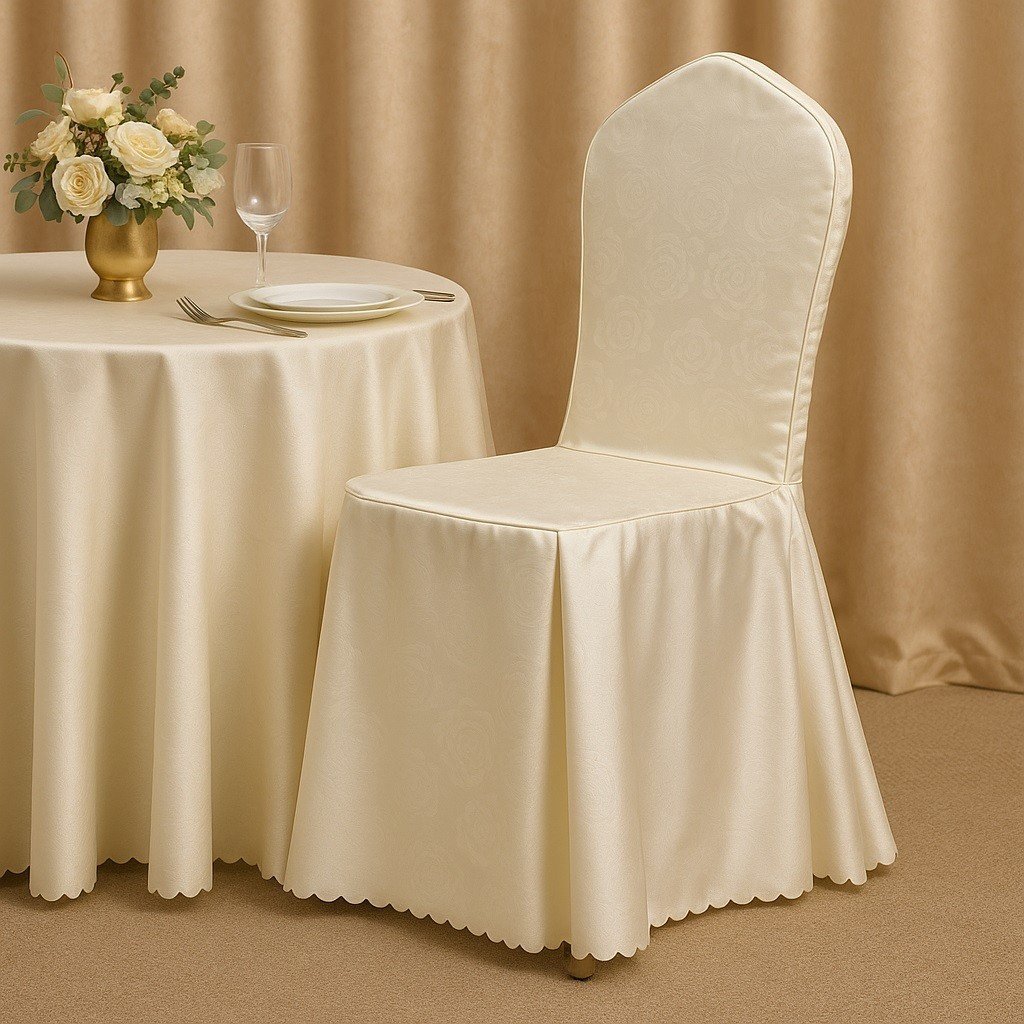 Pokrowiec na krzesło bankietowe z kwadratowym oparciem