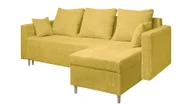 Narożniki - MARPUR narożnik OTTO 230x145 cm tapicerowany w kształcie litery L z funkcją spania, z podstawą łóżka, uniwersalny bok, mocna tkanina POSO 616, żółty - miniaturka - grafika 1