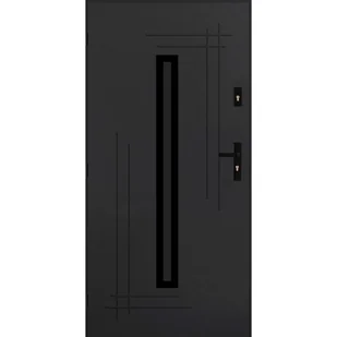 Pantor Drzwi zewnętrzne wejściowe Ozyrys Black antracytowe 80 lewe - Drzwi zewnętrzne - miniaturka - grafika 1