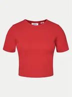 Koszulki i topy damskie - JJXX T-Shirt Florie 12217164 Czerwony Slim Fit - miniaturka - grafika 1