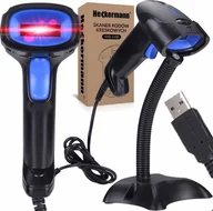 Czytniki kodów kreskowych - Czytnik kodów kreskowych Heckermann Zestaw Przewodowy czytnik skaner kodów kreskowych 1D Heckermann YHD-1100 + Stojak - miniaturka - grafika 1