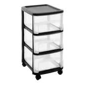 Szafki biurowe - Szafka na kółkach 3szuflady duże czarne - miniaturka - grafika 1