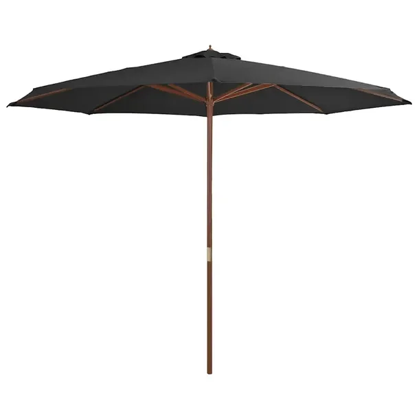 Parasol ogrodowy antracytowy 350 x 240 cm, słupek 48 mm, bambusowy