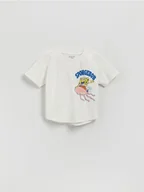Bluzki dla niemowląt - Reserved - T-shirt SpongeBob - złamana biel - miniaturka - grafika 1