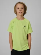 Koszulki dla chłopców - 4F Koszulka sportowa szybkoschnąca chłopięca - zielona 146/152 (10-12 lat) - miniaturka - grafika 1