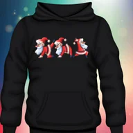 Bluzy męskie - Bluza uniwersalna typu kangurka z kapturem Świąteczna Mikołajki czarna 2XL Święta - miniaturka - grafika 1