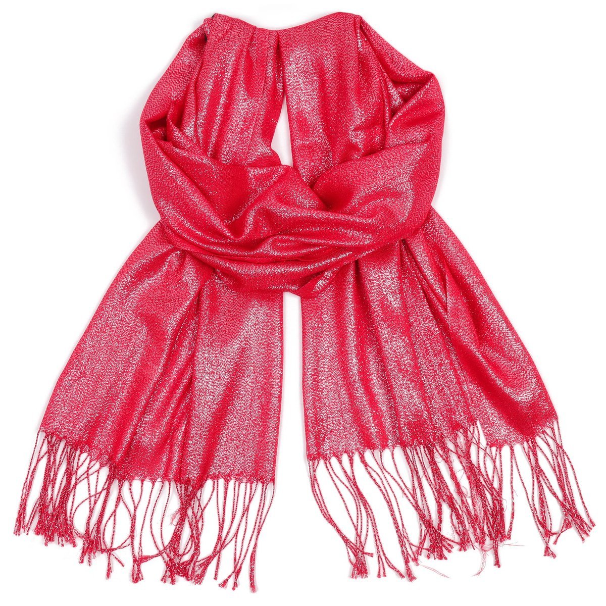 Szal Damski Crystal Thread W Kolorze Czerwonym