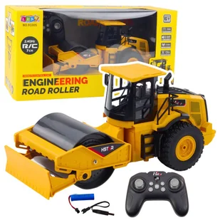 Walec Pojazd Budowlany Zdalnie Sterowany RC 7CH Żółty LEAN Toys - Zabawki zdalnie sterowane - miniaturka - grafika 1