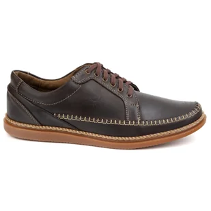 Olivier Buty Męskie Skórzane Casual Model 313GT ciemno brązowe - Sztyblety męskie - miniaturka - grafika 1