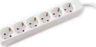 Kable - Kabel zasilający Value VALUE Gniazdo 6-drożne bez przełącznika, białe, 3 m - miniaturka - grafika 1