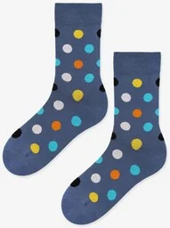 Skarpety męskie niebieskie w kolorowe grochy Men Dots 3 Marilyn - Skarpetki męskie - miniaturka - grafika 1