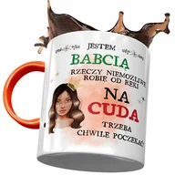 Kubki - Kubek Pomarańczowy Dla Babci Babuni na Dzień Babci z Nadrukiem ze Zdjęciem+ Opakowanie na prezent (wzór 01) - miniaturka - grafika 1