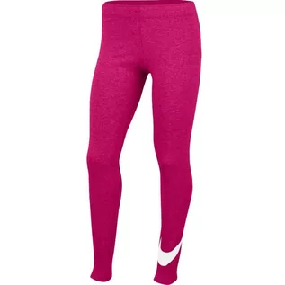 Spodnie i spodenki dla dziewczynek - Spodnie dla dzieci Nike G NSW Favorites Swsh Legging różowe AR4076 615 - grafika 1