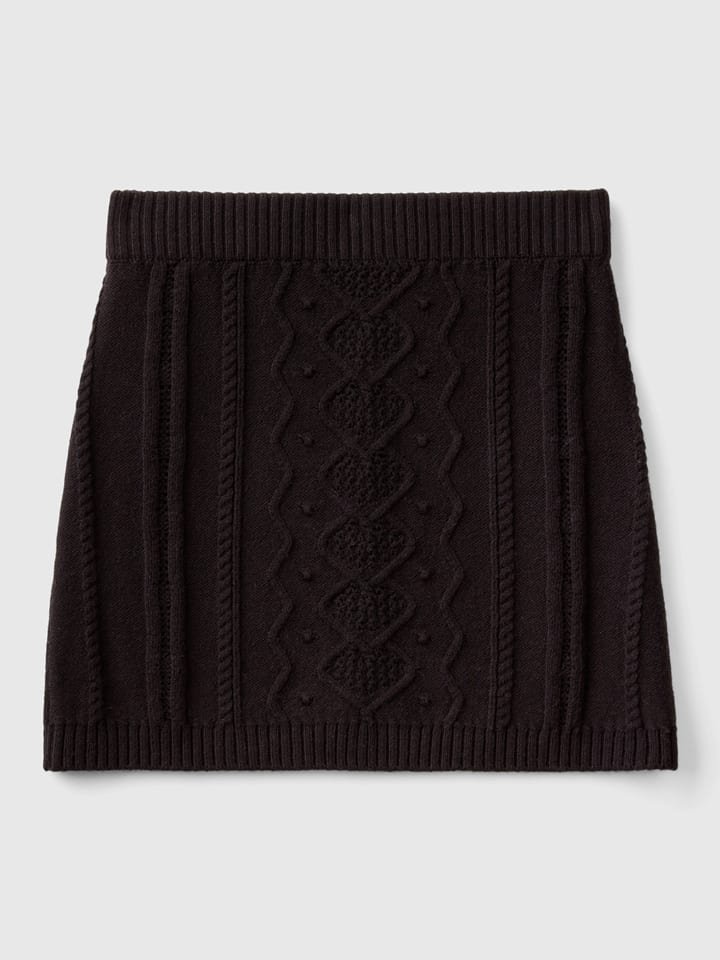 Benetton Spódnica dzianinowa w kolorze czarnym