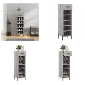 Szafki na buty - vidaXL Szafka na buty Szara Sonoma 30x35x105 cm Materiał drewnopochodny - Szafka na buty - Szafki na buty - Przechowywanie butów - Organizer na buty - miniaturka - grafika 1