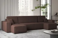 Narożniki - Sofa w kształcie U Best narożnik tkanina Abriamo brązowy - miniaturka - grafika 1