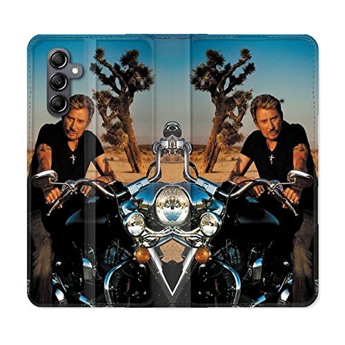 Cokitec Skórzane etui portfelowe do Samsung Galaxy A35 5G Music Johnny Hallyday Moto