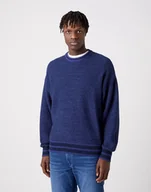 Swetry męskie - WRANGLER VARSITY KNIT BLUE RIBBON W8C7PEB51 L - miniaturka - grafika 1