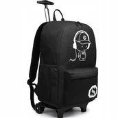 Plecaki szkolne i tornistry - Plecak na Kółkach Szkolny dla Dziecka Czarny Cody - miniaturka - grafika 1