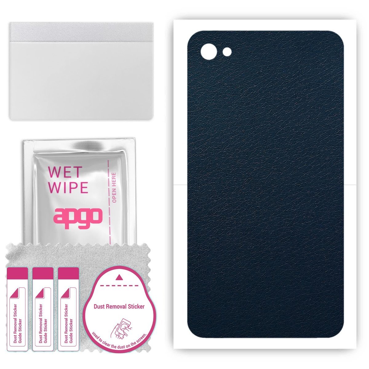 Folia naklejka skórka strukturalna na TYŁ do Apple iPhone 4 - Skóra Granatowa - apgo SKINS