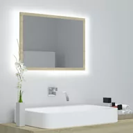 Lustra - vidaXL Lustro łazienkowe z LED, kolor dąb sonoma, 60x8,5x37 cm, płyta - miniaturka - grafika 1