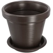 Donice - Donica Doniczka + Podstawka Dłuto Mokka 55X48Cm - miniaturka - grafika 1