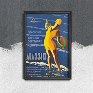 Plakaty - Plakat w stylu retro Włochy Alassio - miniaturka - grafika 1