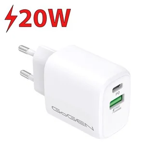 goGEN Ładowarka sieciowa ACHPDQ 220 1x USB-C 20W 1x USB-A 18W) ACHPDQ220W) - Ładowarki do telefonów - miniaturka - grafika 1