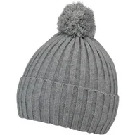 Czapki dla dzieci - Ciepła zimowe czapka dziecięce z pomponem Noviti CZ077-B-02 Szara - miniaturka - grafika 1