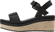 Moda i Uroda OUTLET - Pepe Jeans Damskie sandały Witney Brand Wedge, Czarny, 36 EU - miniaturka - grafika 1