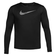 Bluzy męskie - Nike Męska bluza Dri-Fit Uv Miler, czarny/odblaskowy silv, S - miniaturka - grafika 1