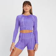 Koszulki i topy damskie - MP Women's Tempo Reversible Long Sleeve Crop Top - Paisley Purple - XL - miniaturka - grafika 1