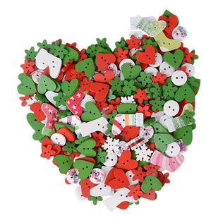 Zestaw guzików 100 szt handmade drewniane guziki kolorowe DIY - Prace ręczne dla dzieci - miniaturka - grafika 1