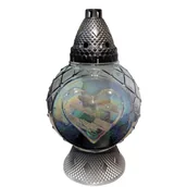 Lampiony i znicze - Znicz szklany z wkładem szary 29 cm 120 g - miniaturka - grafika 1