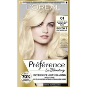 Farby do włosów i szampony koloryzujące - Rozjaśniacz do włosów bardzo jasny naturalny blond Loreal Preference 01 - miniaturka - grafika 1
