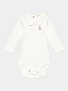 United Colors Of Benetton Body dziecięce 3I9WAB00G Biały Regular Fit - Body dla niemowląt - miniaturka - grafika 1