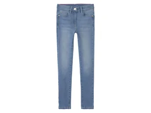 pepperts!® Jeansy dziewczęce z wysokim stanem, super skinny fit (Jasnoniebieski, 134) - Spodnie i spodenki dla dziewczynek - miniaturka - grafika 1