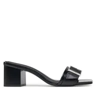 Klapki i japonki damskie - Klapki Calvin Klein Heel Mule 50 W/Buckle - Lth HW0HW02478 Czarny - miniaturka - grafika 1