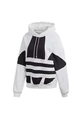 Bluzy damskie - Adidas damska bluza LRG LOGO HOODIE biały/czarny 40 - miniaturka - grafika 1